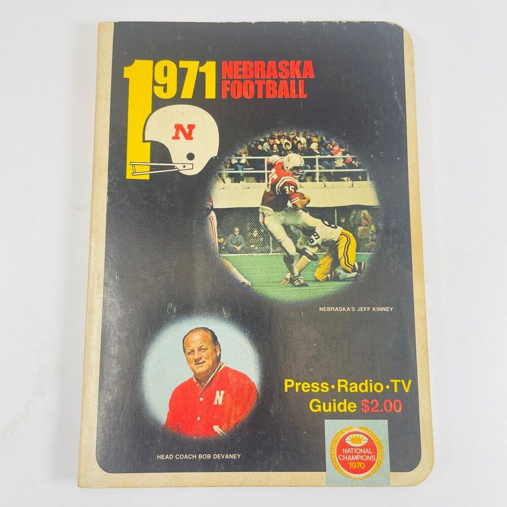 1971 Nebraska Football Press Radio TV Guide Bob Devaney Jeff Kinney Huskers